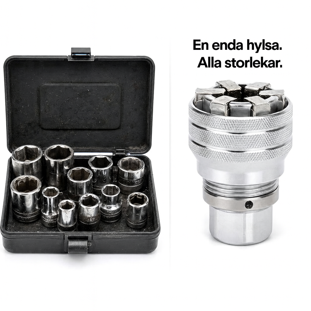 Universalhylsa 10–19 mm – självjusterande