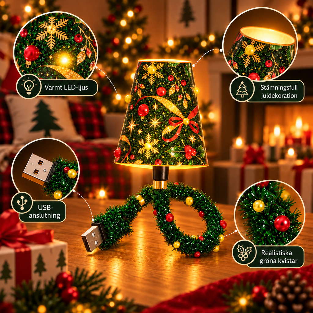 ChristmasGlow™ – Julprojektorlampa med USB