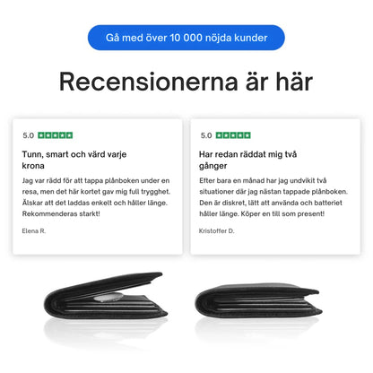 Ultratunt smart spårningskort för plånbok och resa