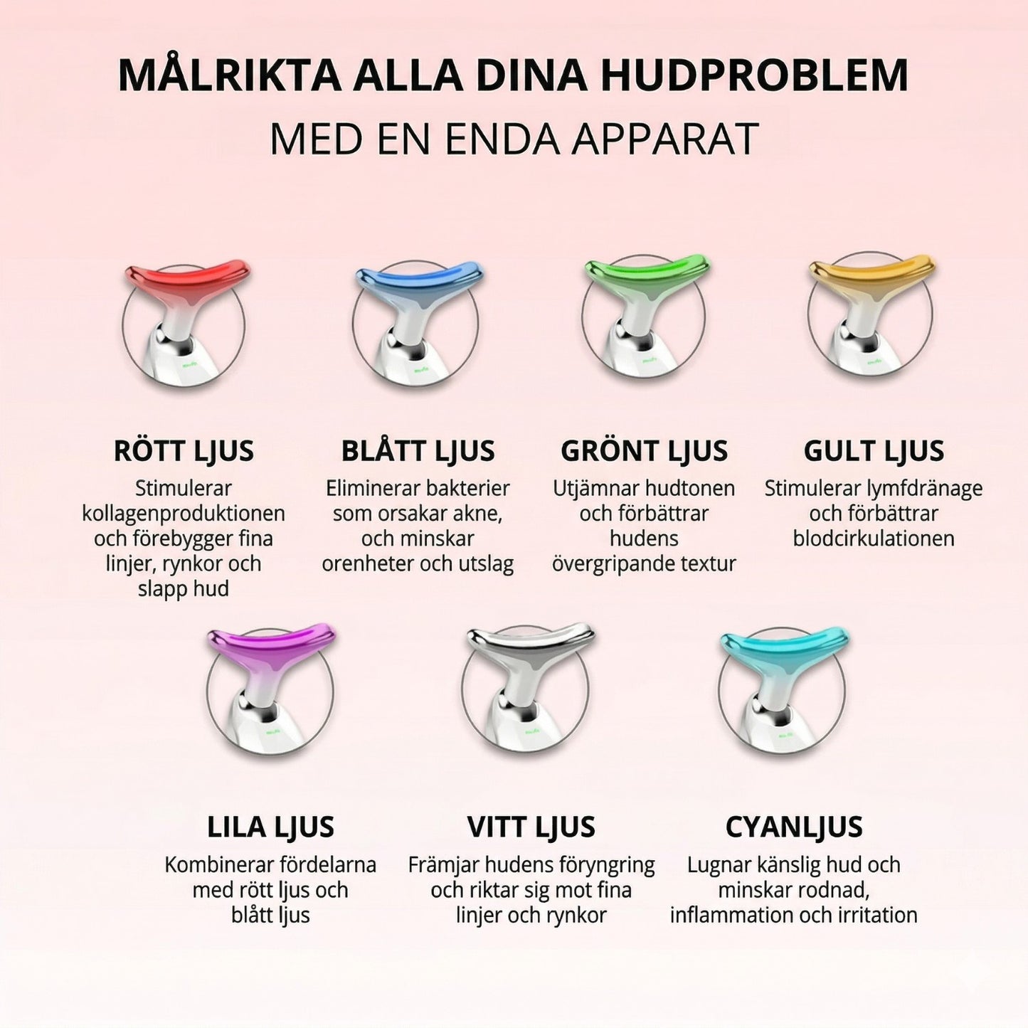 Nova 7-i-1 LED-enhet för ansiktsskulptering