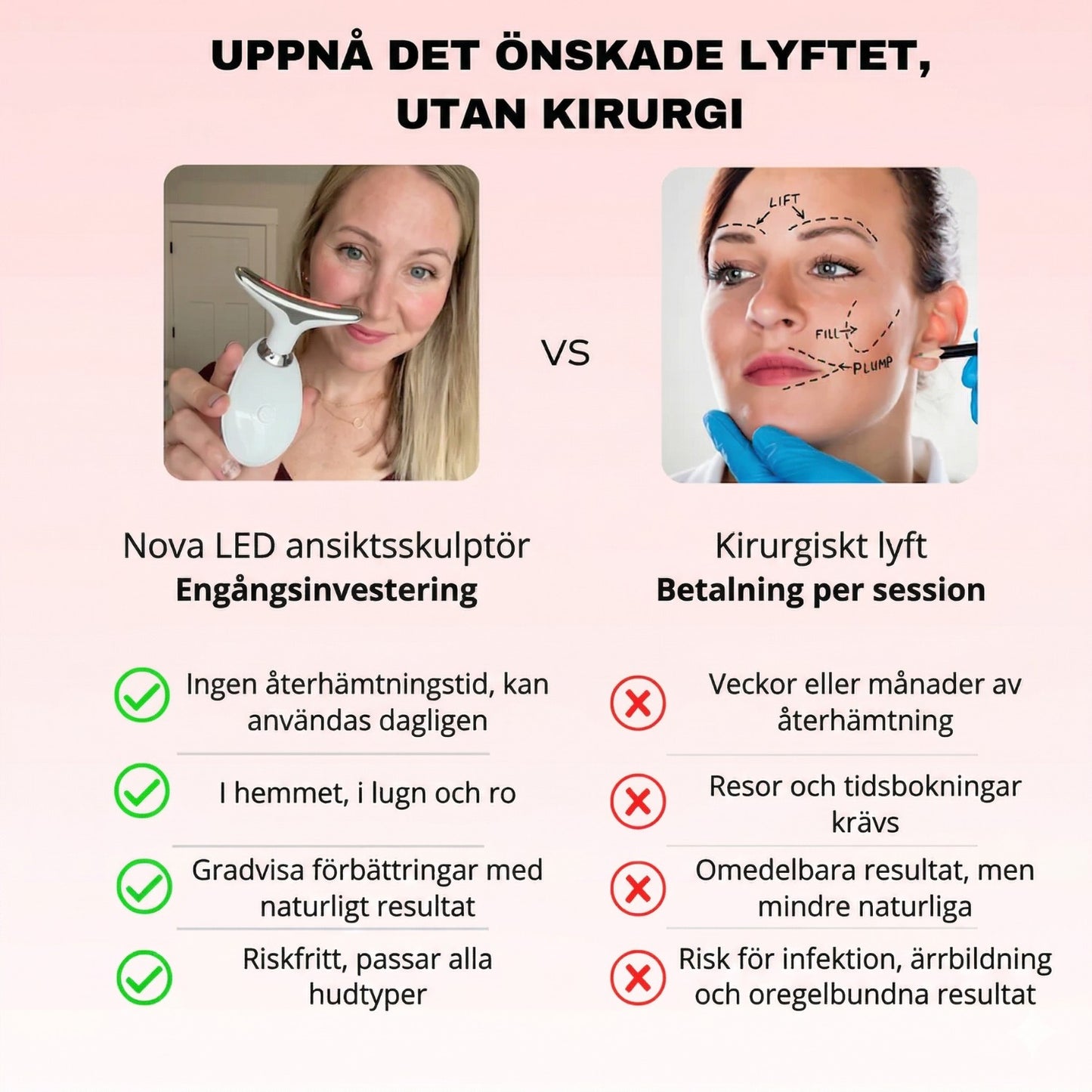 Nova 7-i-1 LED-enhet för ansiktsskulptering