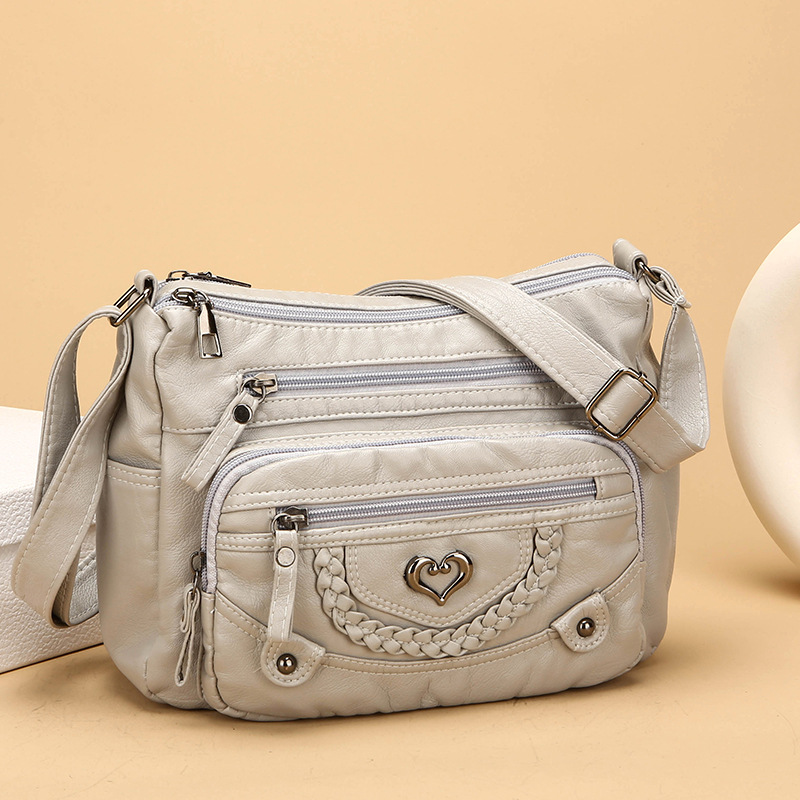 Grå crossbody-väska i PU-läder