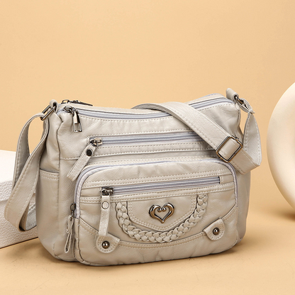 Grå crossbody-väska i PU-läder