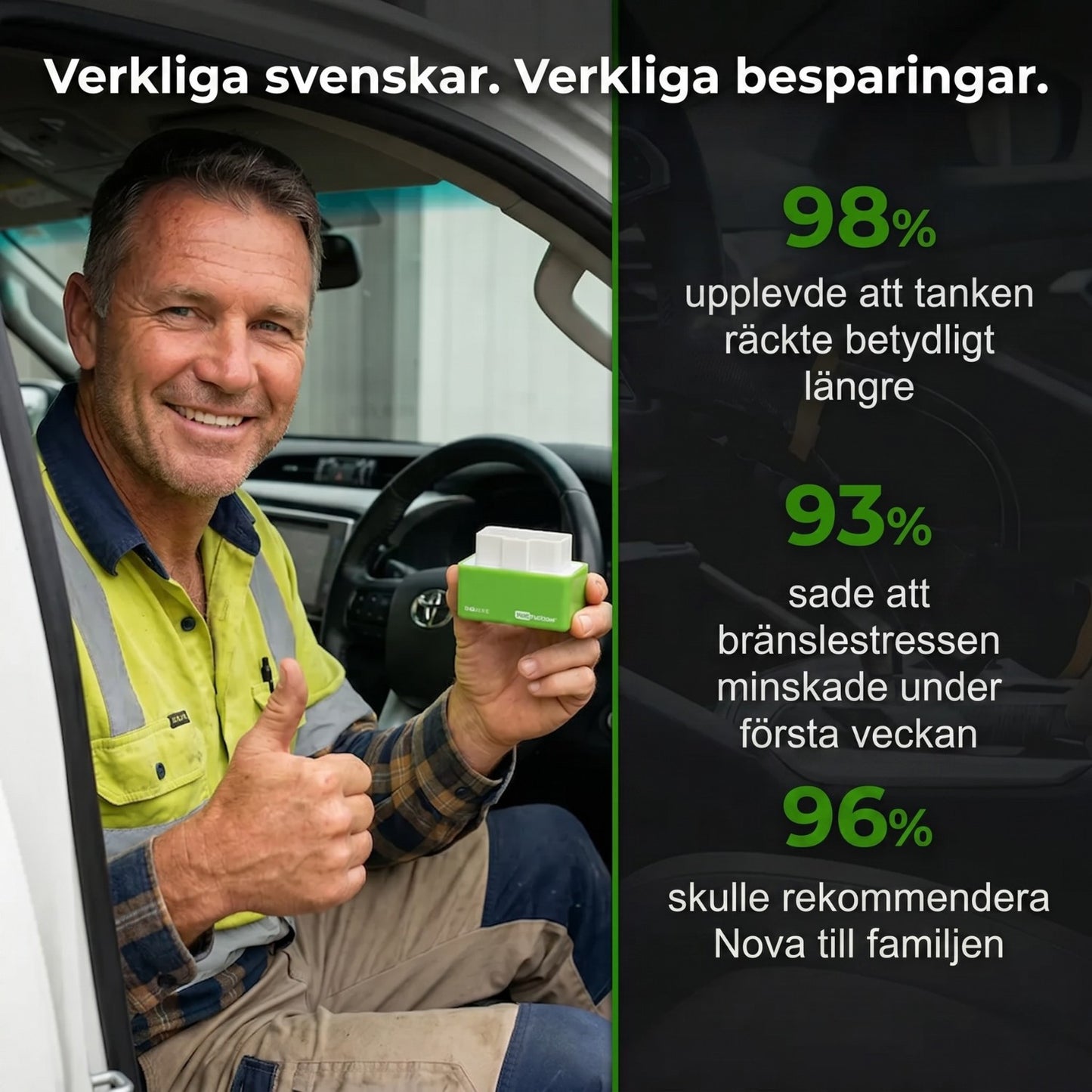 NOVA™ OBD Bränslesparare — kör längre på varje tank