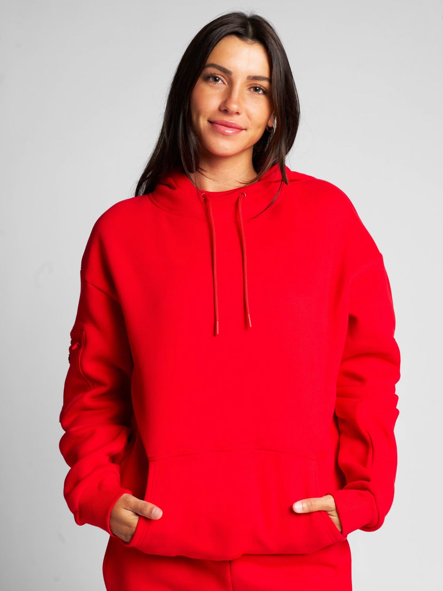 Rese-hoodie i flygplansläge