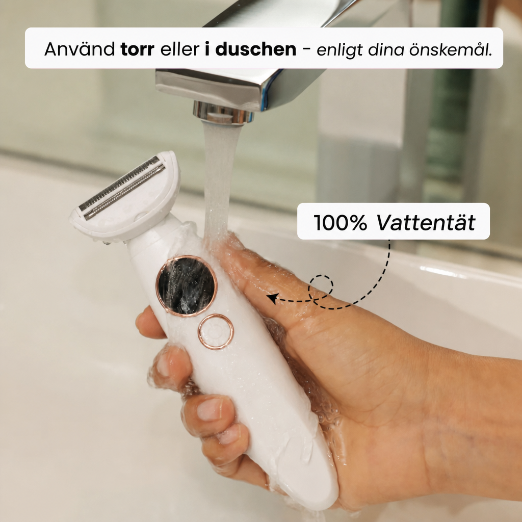 100% vattentät – använd torr eller i duschen