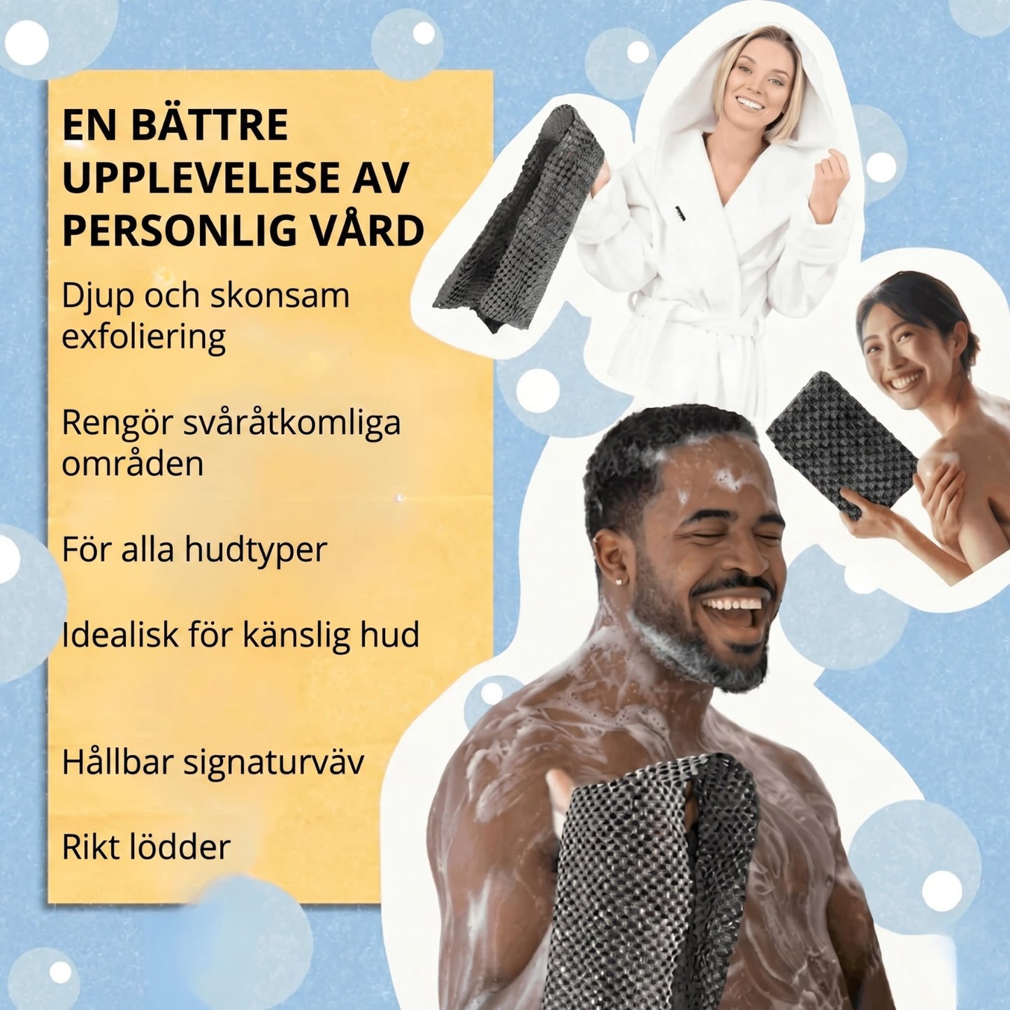 NOVA antibakteriell exfolierande duschhandduk