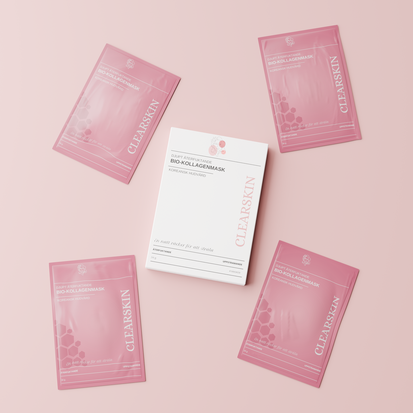 4 x  Bio-Kollagenmasker