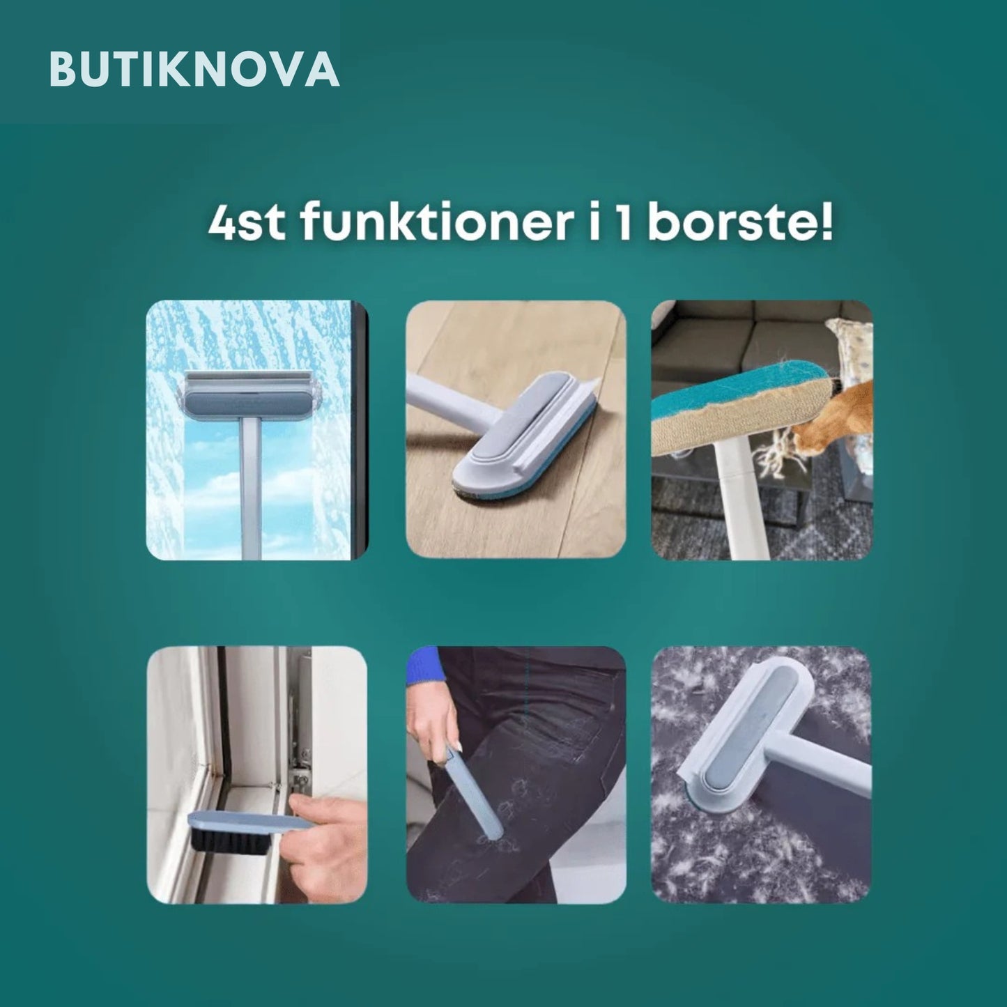 Multifunktionell 4-i-1 pälsborttagare – för kläder, möbler & bil