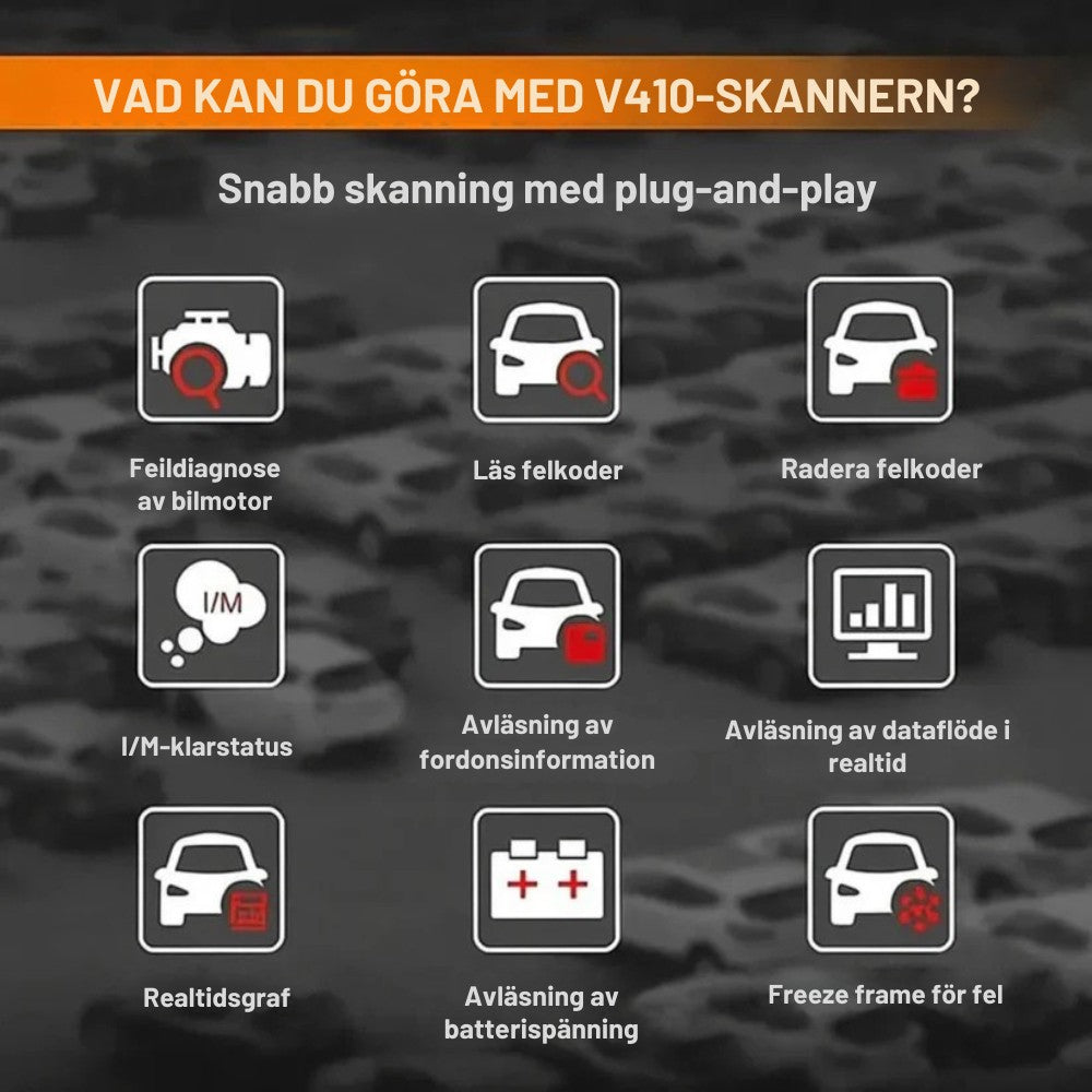 Snabb bilscanner för feldiagnos OBD2