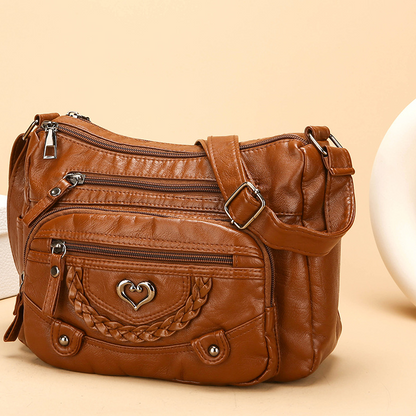 Brun crossbody-väska i PU-läder