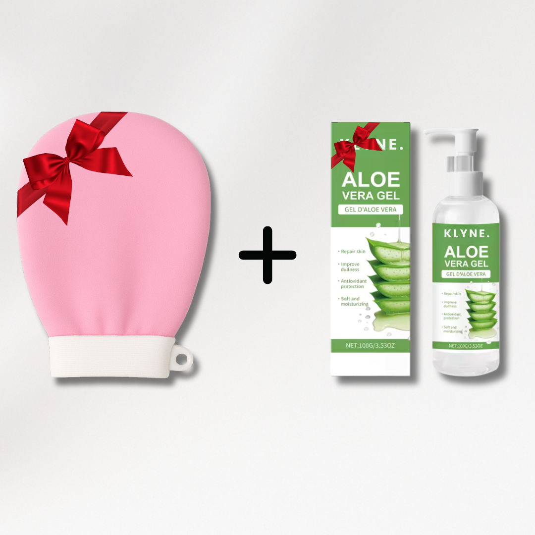 NOVA Exfolieringsset med handske och aloe vera gel