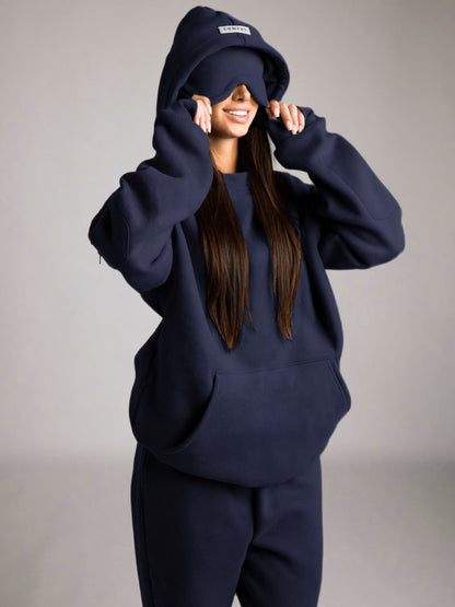 Rese-hoodie i flygplansläge