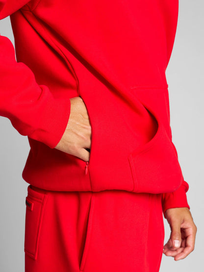 Rese-hoodie i flygplansläge