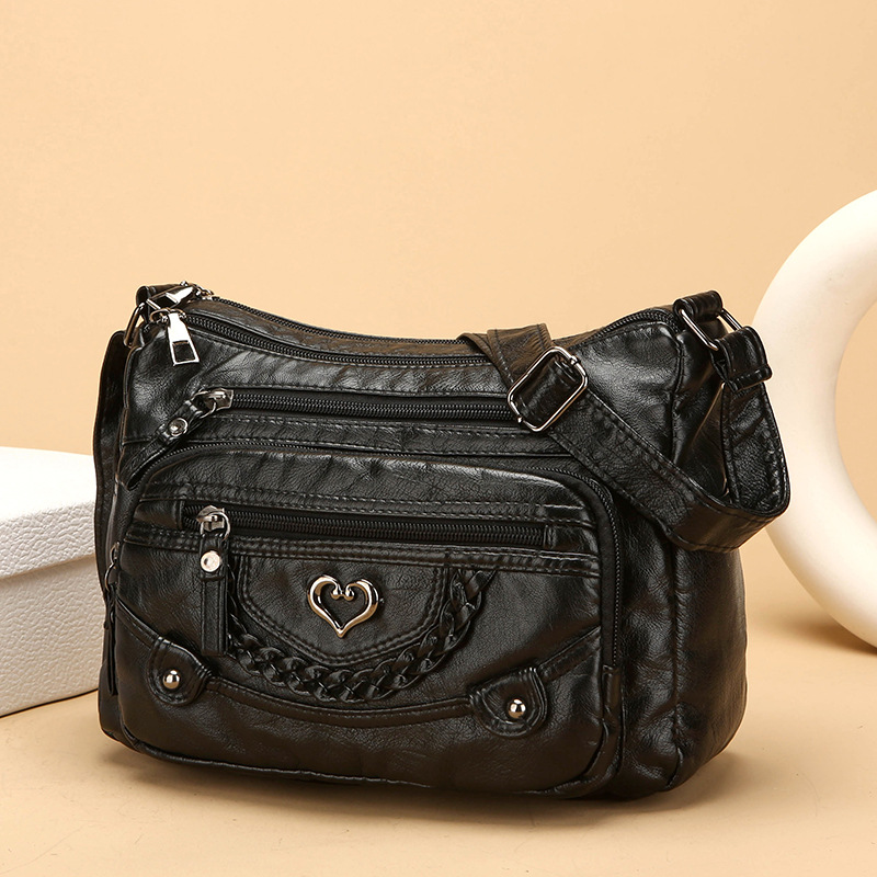 Svart crossbody-väska i PU-läder