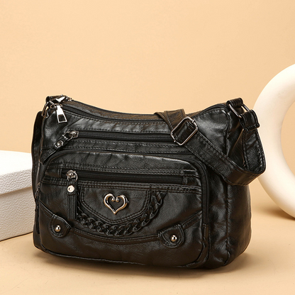 Svart crossbody-väska i PU-läder