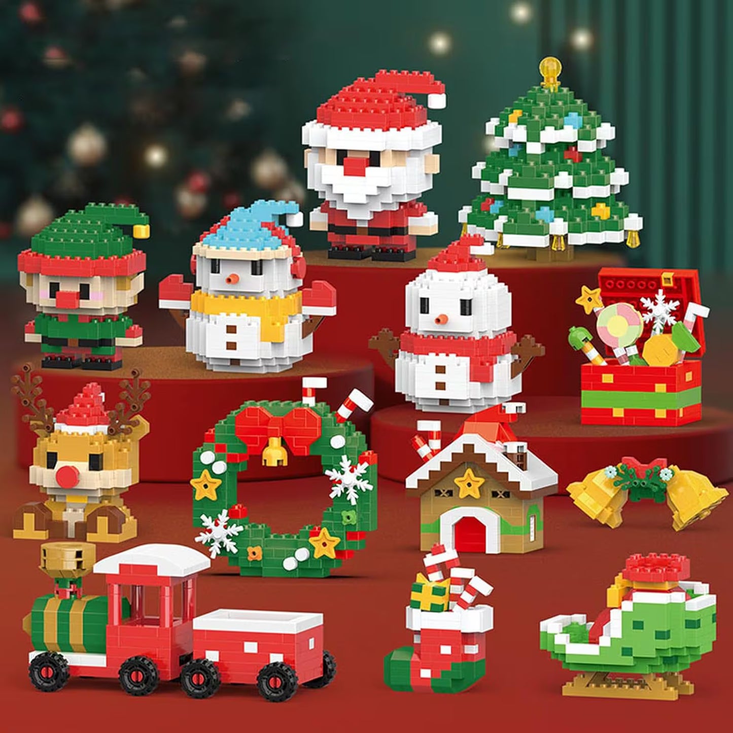SANTA BYGGBLOCK™ – 12 KREATIVA JULFIGURER FÖR FAMILJEN