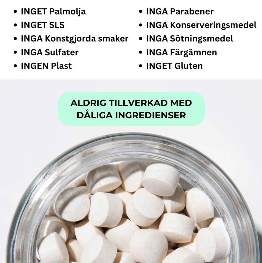 TANDKRÄMSTABLETTER FLUORFRI