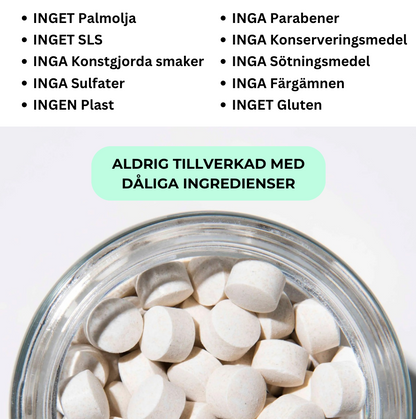TANDKRÄMSTABLETTER FLUORFRI