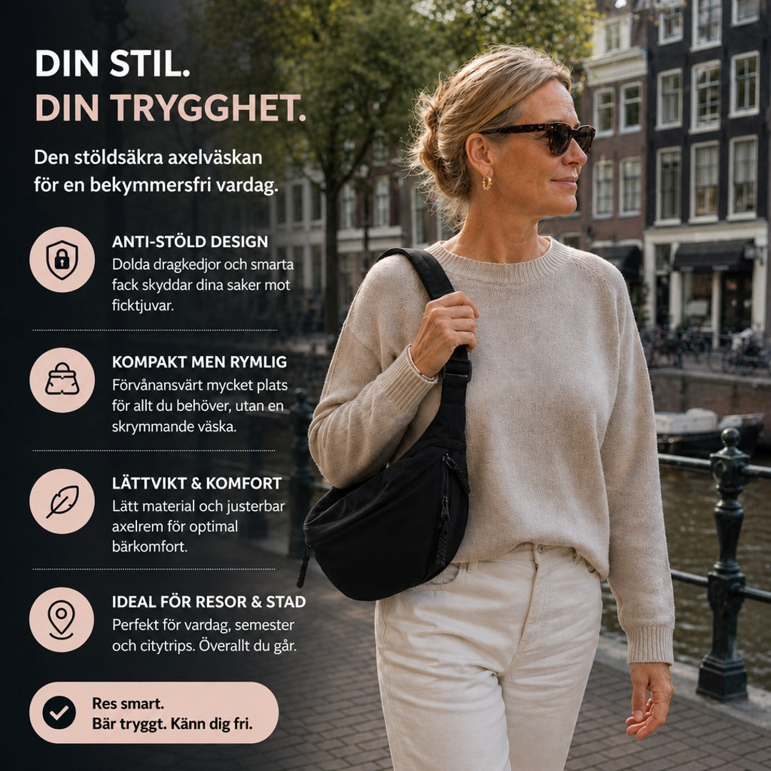 Stöldsäker axelväska – din stil, din trygghet