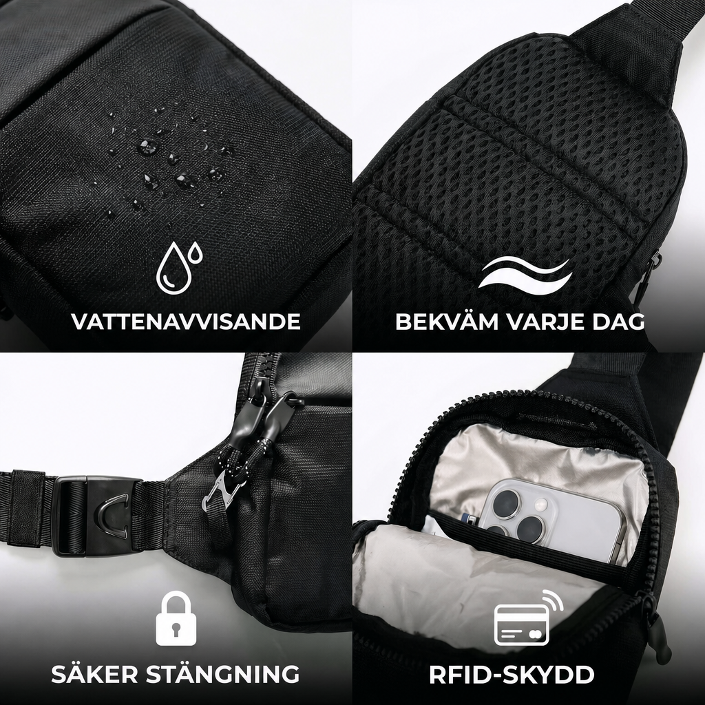 Vattenavvisande, säker stängning och RFID-skydd