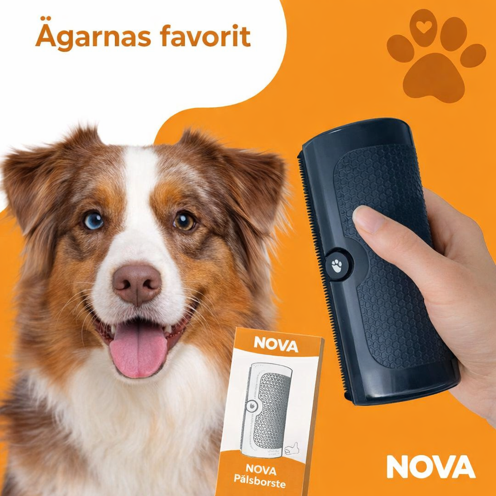 NOVA™ Pälsborste — Effektiv Hårborttagning för Hund &amp; Katt