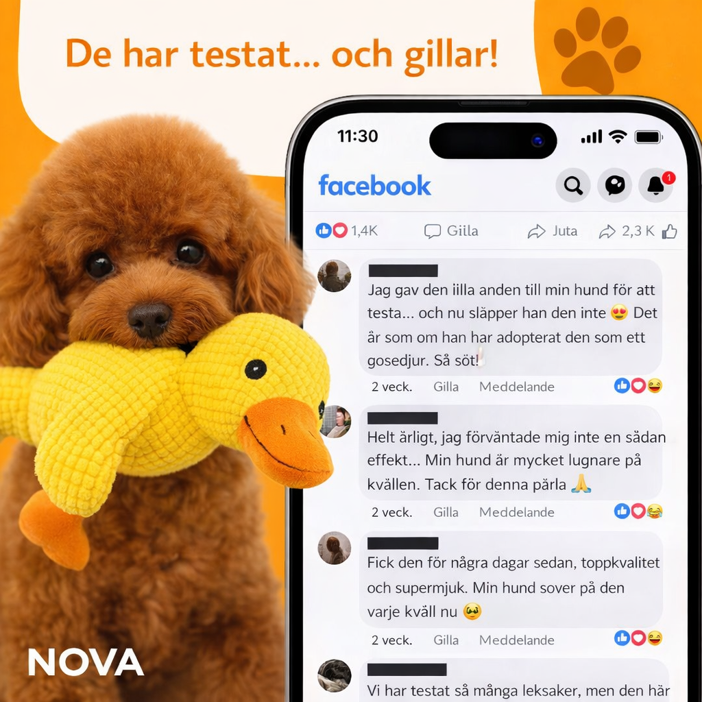 NOVA™ Anti-Stress Anka — Lugnande Plyschleksak för Hund