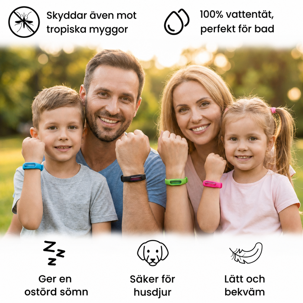 Hela familjen skyddad mot mygg – säkert för barn