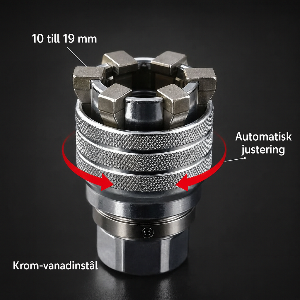 Universalhylsa 10–19 mm – självjusterande