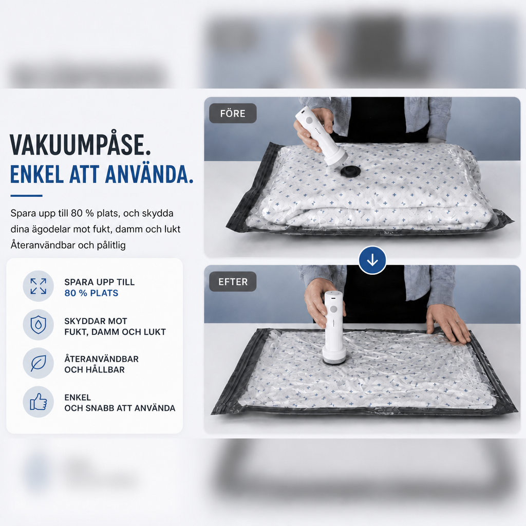 Vakuumpåse – före och efter
