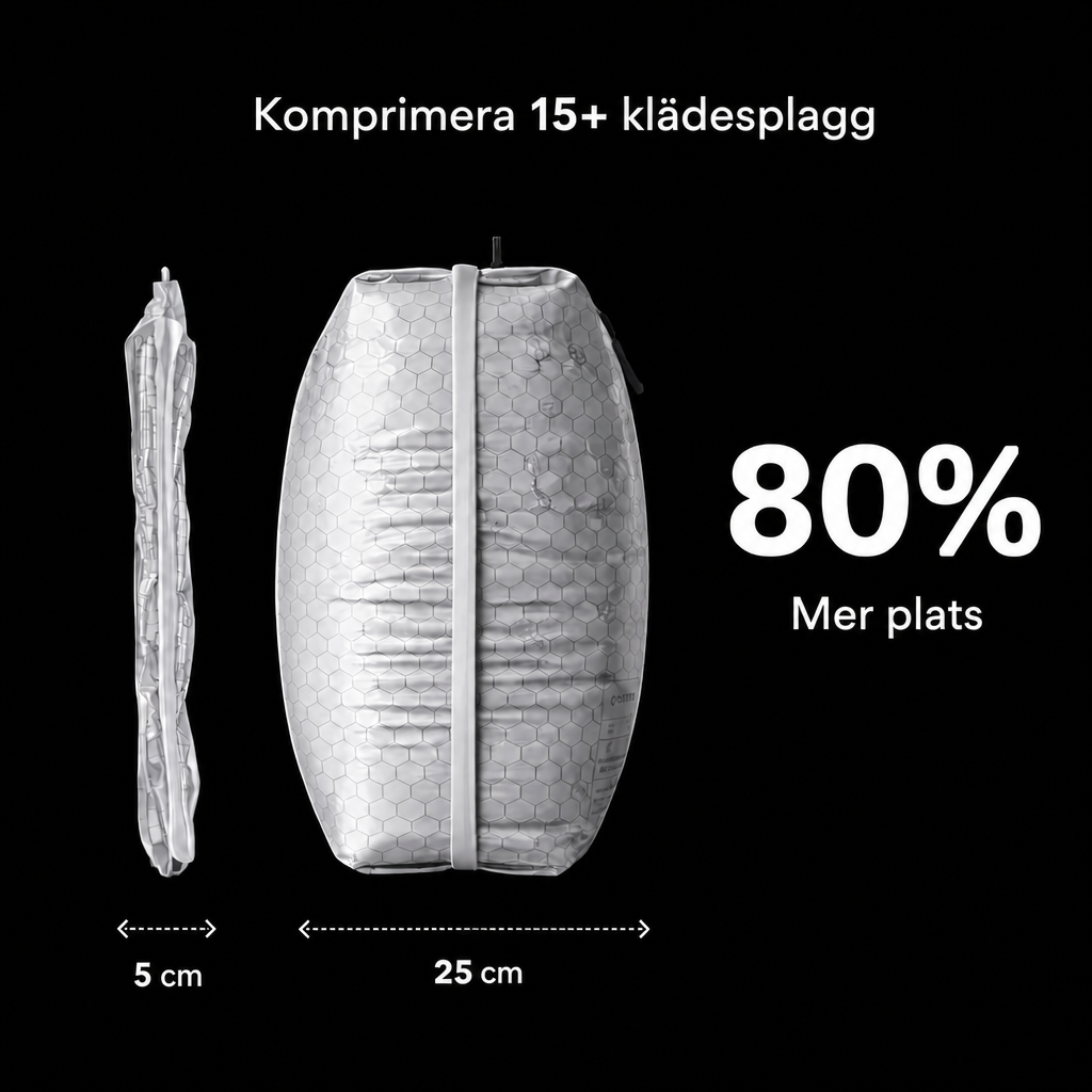 Komprimera 15+ klädesplagg