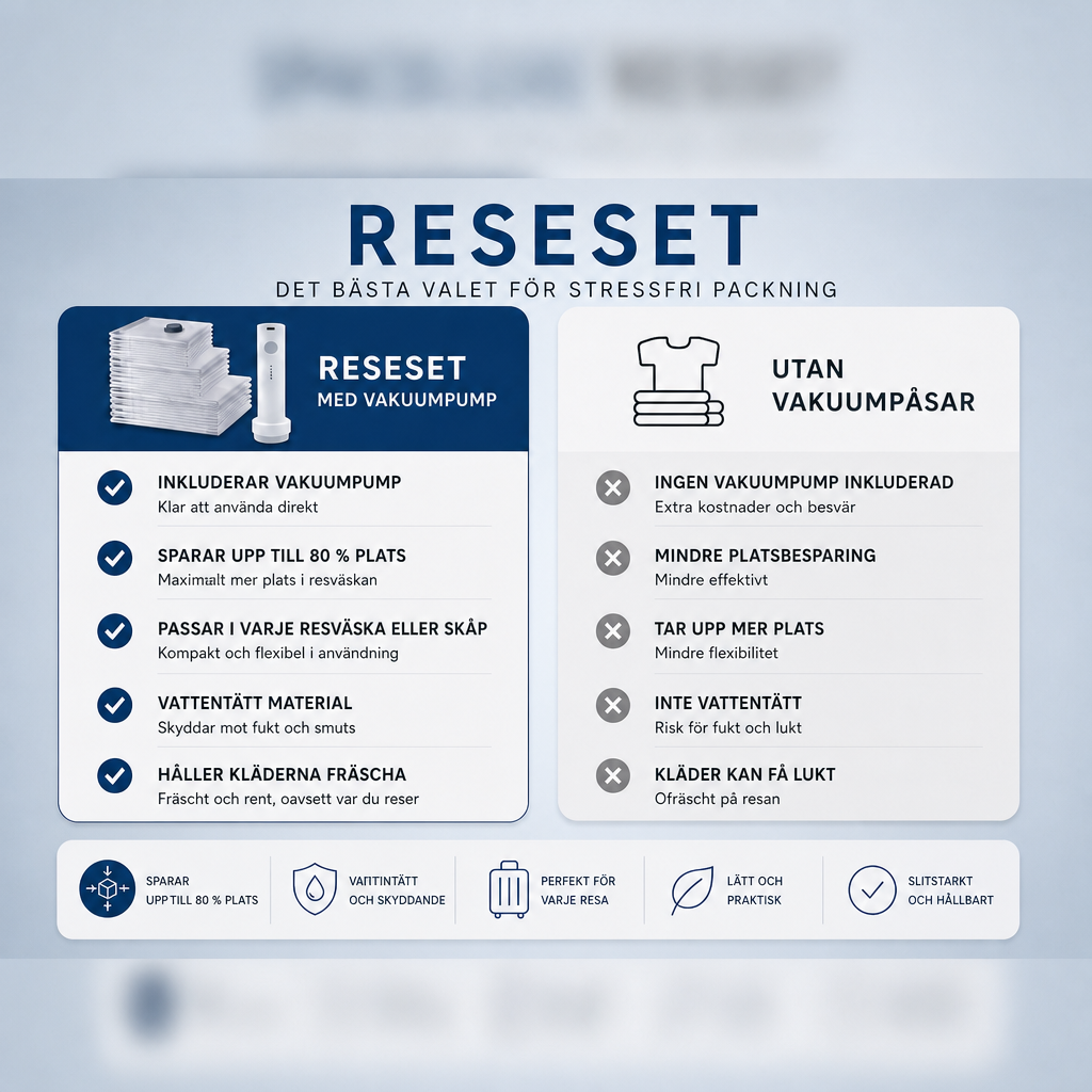 Reseset med vakuumpump
