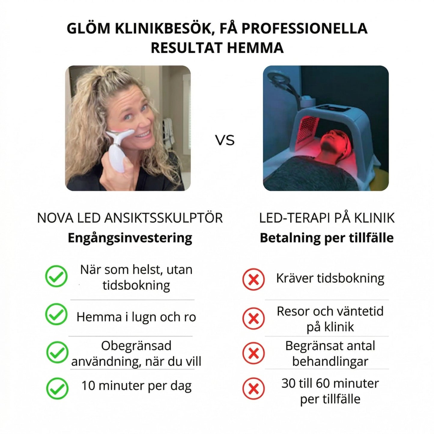 Nova 7-i-1 LED-enhet för ansiktsskulptering