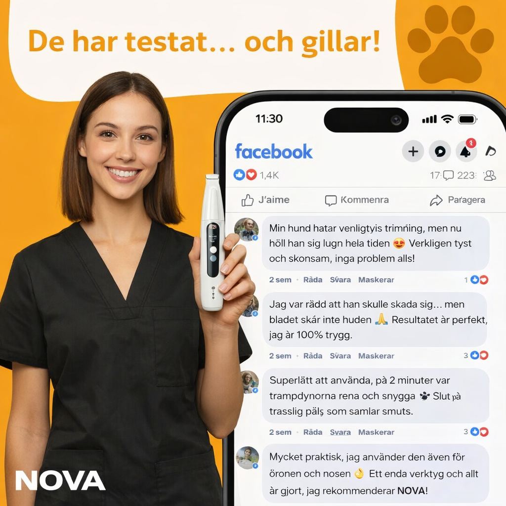 NOVA™ Tasstrimmare — Tyst &amp; Skonsam Päls­trimmare