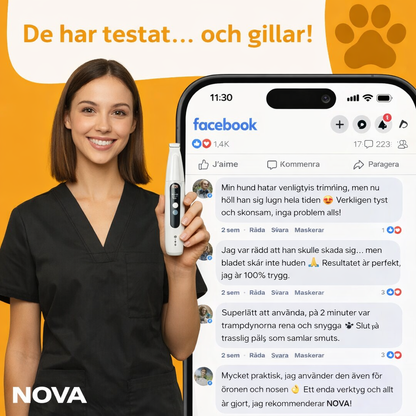 NOVA™ Tasstrimmare — Tyst &amp; Skonsam Päls­trimmare