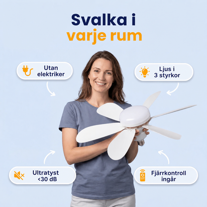 Takfläkt 2-i-1 med LED-lampa