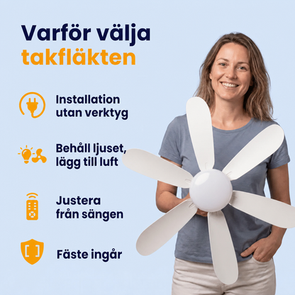 Takfläkt 2-i-1 med LED-lampa