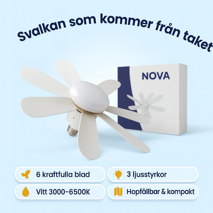 Takfläkt 2-i-1 med LED-lampa