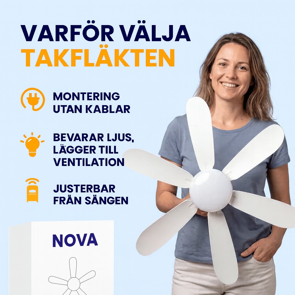 Takfläkt 2-i-1 med LED-lampa